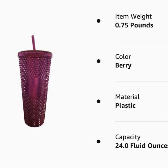 Starbucks Berry Bling Diamond Studded Tumbler Fall 2022 Venit 24oz - Picture 12 of 12
